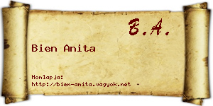 Bien Anita névjegykártya
